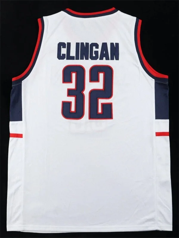UConn Huskies #32 Donovan Clingan White College Basketball Game Jersey UConn Huskies #32 Donovan Clingan White College Basketball Game Jersey