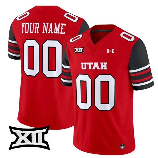 Mens Youth Utah Utes Custom 2024 XII Red College Football Game Jersey