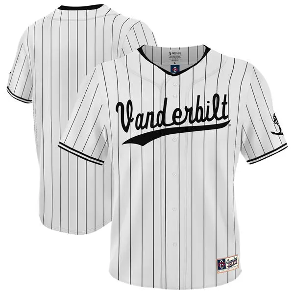 Vanderbilt Commodores Custom Nike 2025 White Pinstripe College Game Baseball Jersey