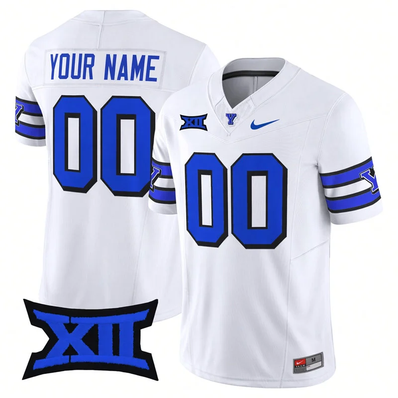 BYU Cougars Custom 2024 White 100Th Anniversary College Football Throwback Jersey