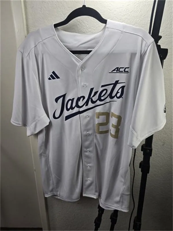 Georgia Tech Yellow Jackets Custom Adidas 2026 White Baseball Jersey
