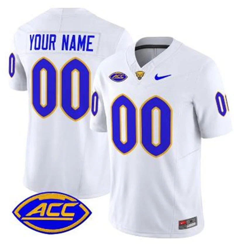 Pittsburgh Panthers Custom Nike White College Football Game Jersey