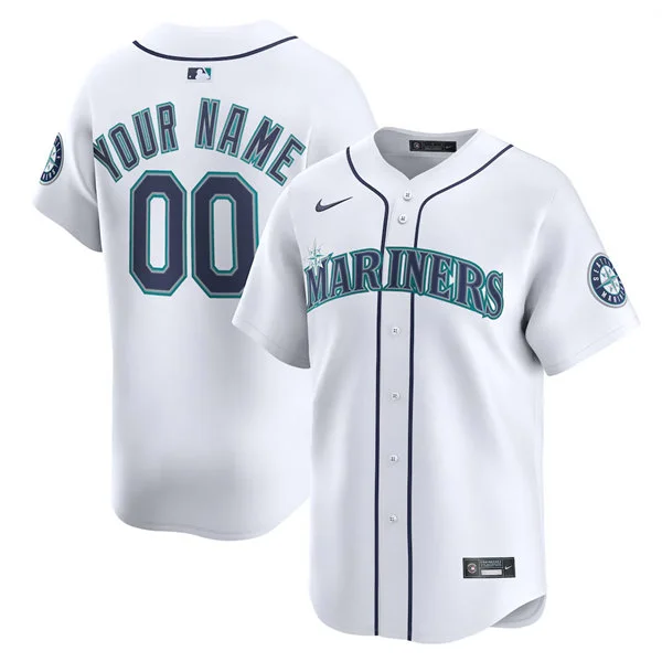 Seattle Mariners Custom Nike White Home Limited Jersey