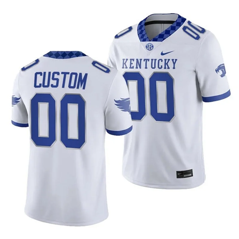 Kentucky Wildcats Custom White Football Game Jersey