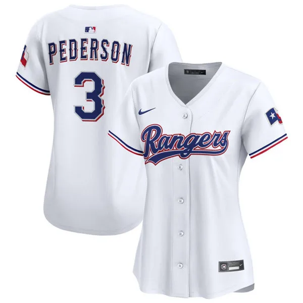 Womens Texas Rangers #3 Joc Pederson Nike White Home Limited Jersey
