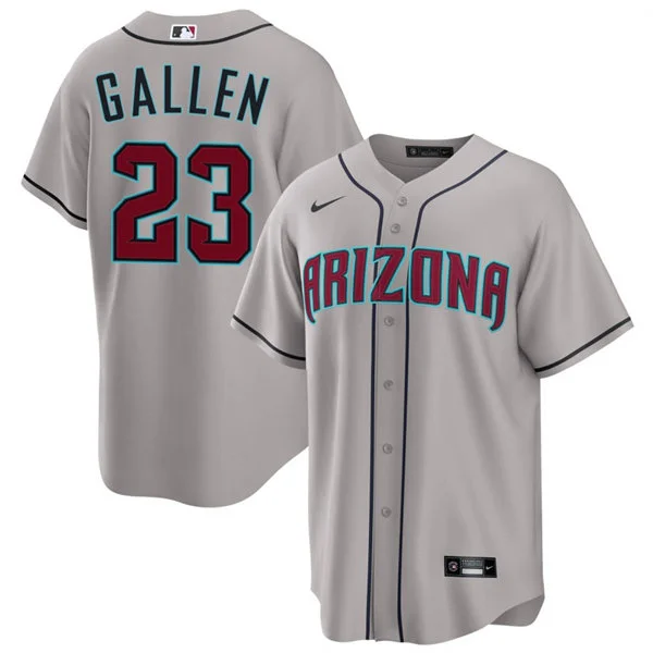 Mens Arizona Diamondbacks #23 Zac Gallen NNike Gray Road Limited Jersey