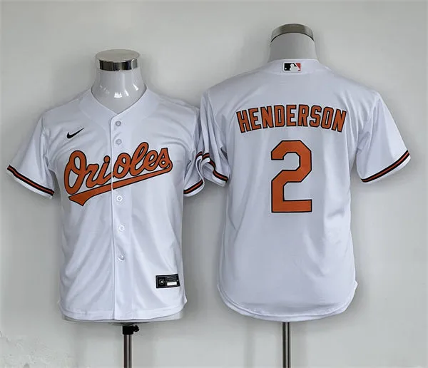 Youth Baltimore Orioles #2 Gunnar Henderson Nike Home White Jersey