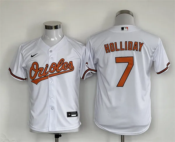 Youth Baltimore Orioles #7 Jackson Holliday Nike Home White Limited Jersey