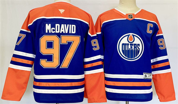 Youth Edmonton Oilers #97 Connor McDavid Royal Fanatics Home Royal Jersey