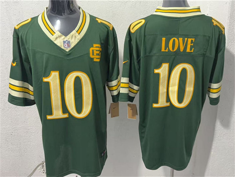 Mens Green Bay Packers #10 Jordan Love Green 2026 F.U.S.E. Rivalries Collection Limited Jersey