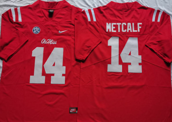 Mens Ole Miss Rebels #14 DK METCALF Nike Red College Football Game Jersey Mens Ole Miss Rebels #14 DK METCALF Nike Red College Football Game Jersey