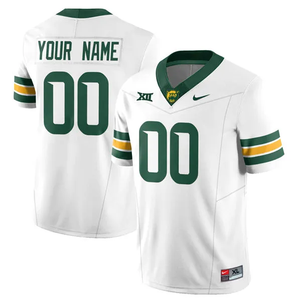 Mens Youth Baylor Bears Custom 2025 White Basketball Football Jersey
