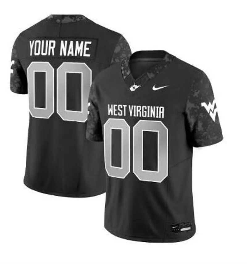 West Virginia Mountaineers Custom Nike BLACK ALTERNATE COAL RUSH UNIFORM Game Football Jersey