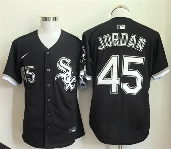 Men's Chicago White Sox Retired Player #45 Michael Jordan Nike Black Alternate Limited Jersey