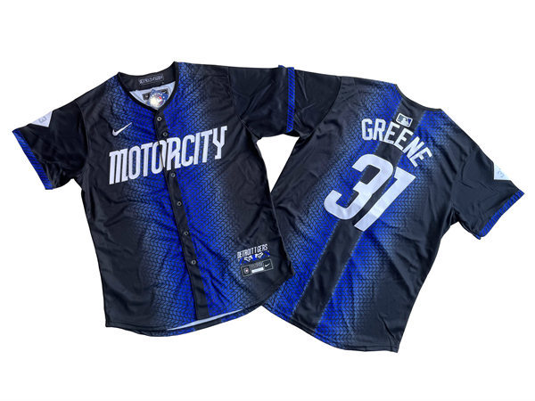 Men's Detroit Tigers #31 Riley Greene Nike Navy 2024 City Connect Limited Jersey