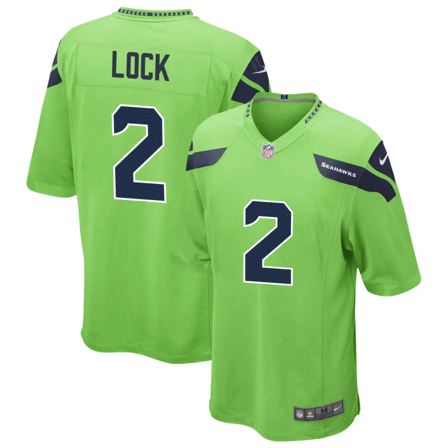 Men's Seattle Seahawks #2 Drew Lock Nike Neon Green Alternate Vapor F.U.S.E. Limited Jersey
