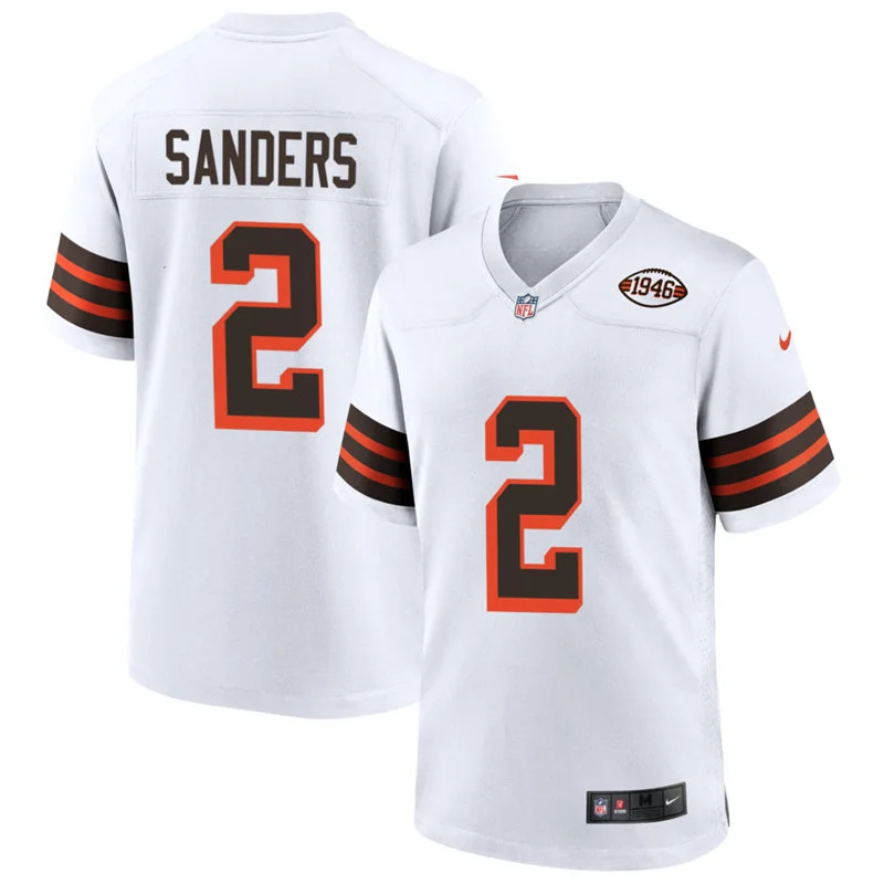 Womens Cleveland Browns #2 Shedeur Sanders Nike White 1946 Collection 75th Anniversary Limited Jersey