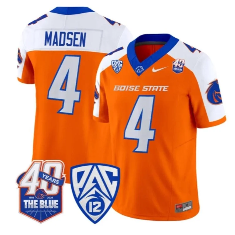 Boise State Broncos #4 Maddux Madsen Orange White Gratitude Limited Football Jersey