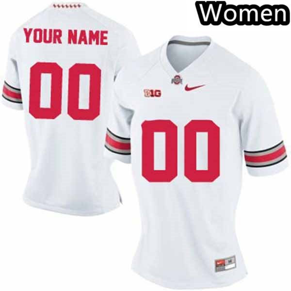 Women's Custom Ohio State Buckeyes Stitched College Football Game Jersey Nike White S-2XL