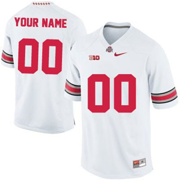 Mens Ohio State Buckeyes Custom  Nike White Football Jersey