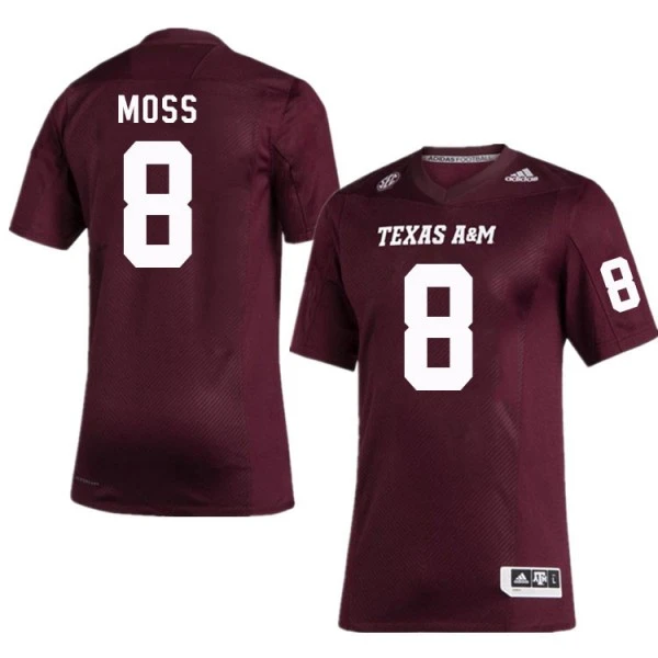 Texas A&M Aggies #8 Le'Veon Moss 2025 Maroon College Football Game Jersey