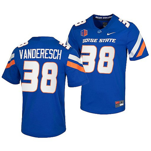 Mens Boise State Broncos #38 Leighton Vander Esch Nike Royal College Football Jersey