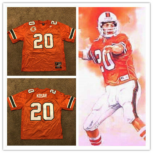 Men's Miami Hurricanes #20 Bernie Kosar Nike Orange Throwback Football Jersey Men's Miami Hurricanes #20 Bernie Kosar Nike Orange Throwback Football Jersey
